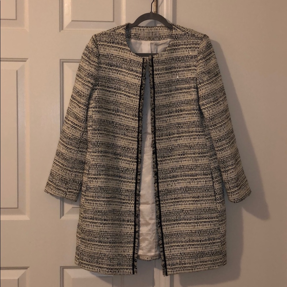 Tahari Perfect Condition Tweed Longline Jacket